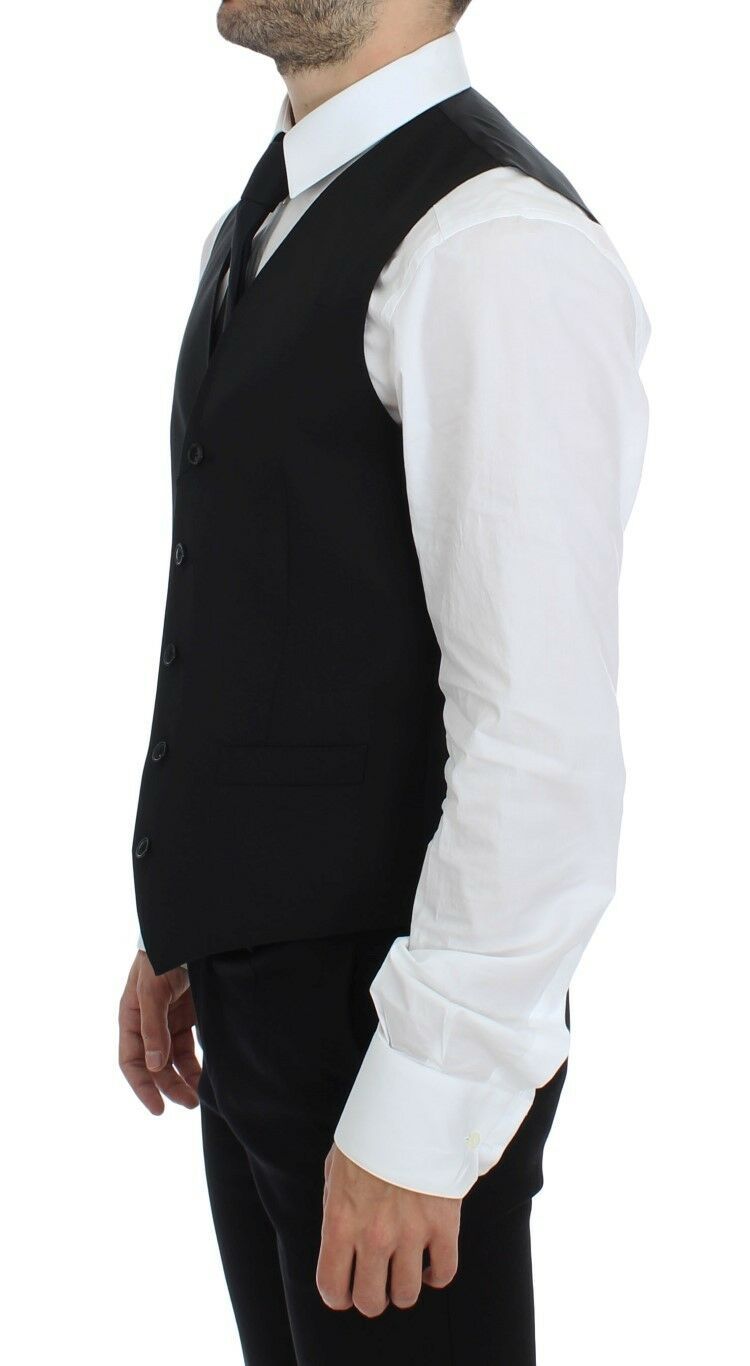 Dolce & Gabbana Elegant Black Wool Dress Vest