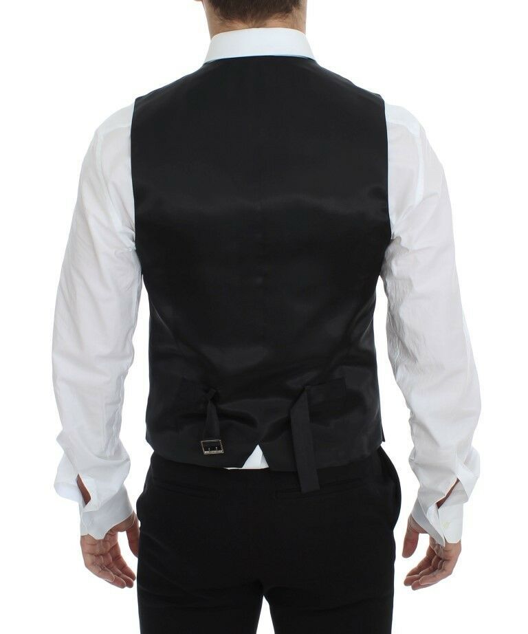 Dolce & Gabbana Elegant Black Wool Dress Vest