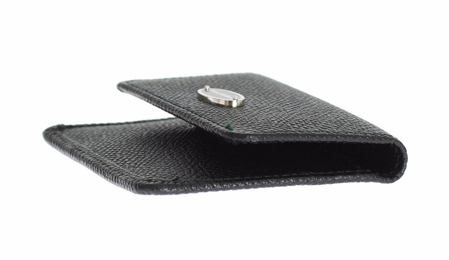 Dolce & Gabbana Sleek Black Leather Condom Case Wallet