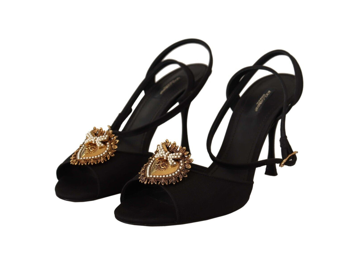 Dolce & Gabbana Elegant Silk-Leather Ankle Strap Heels