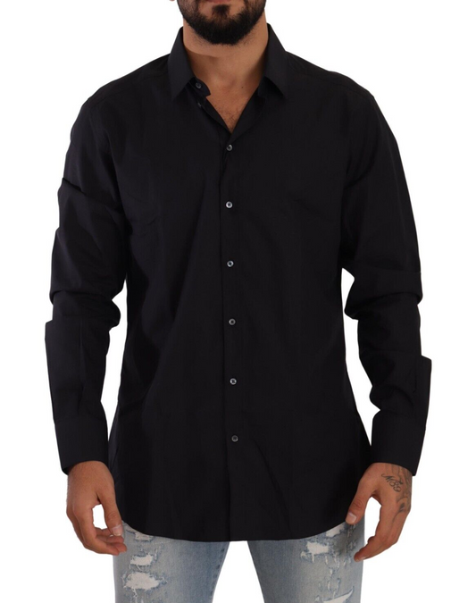 Dolce & Gabbana Elegant Black Cotton Dress Shirt