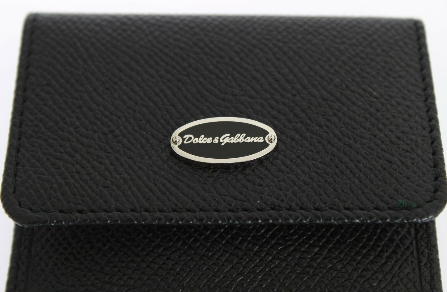 Dolce & Gabbana Sleek Black Leather Condom Case Wallet