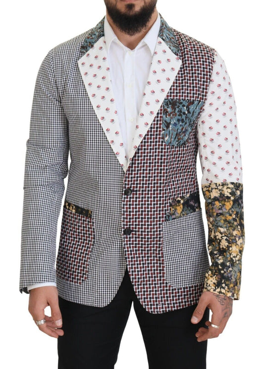 Dolce & Gabbana Multicolor Cotton Slim Fit Blazer