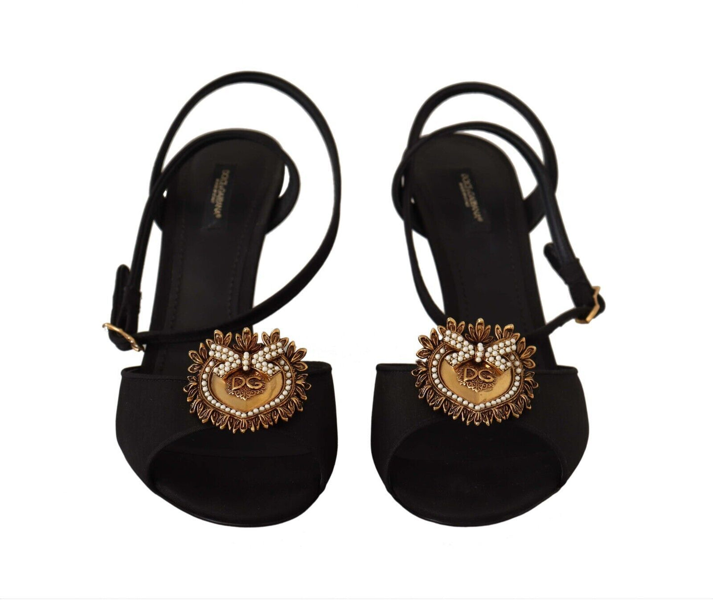 Dolce & Gabbana Elegant Silk-Leather Ankle Strap Heels