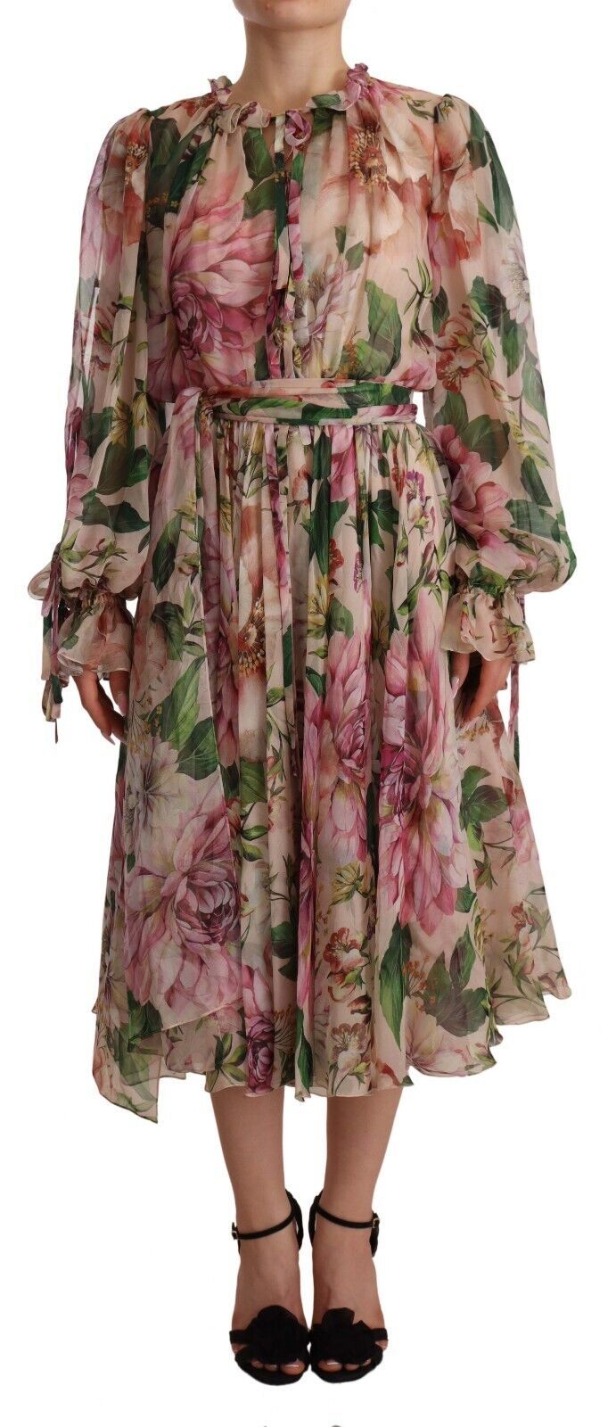 Dolce & Gabbana Elegant Silk Floral Maxi Dress