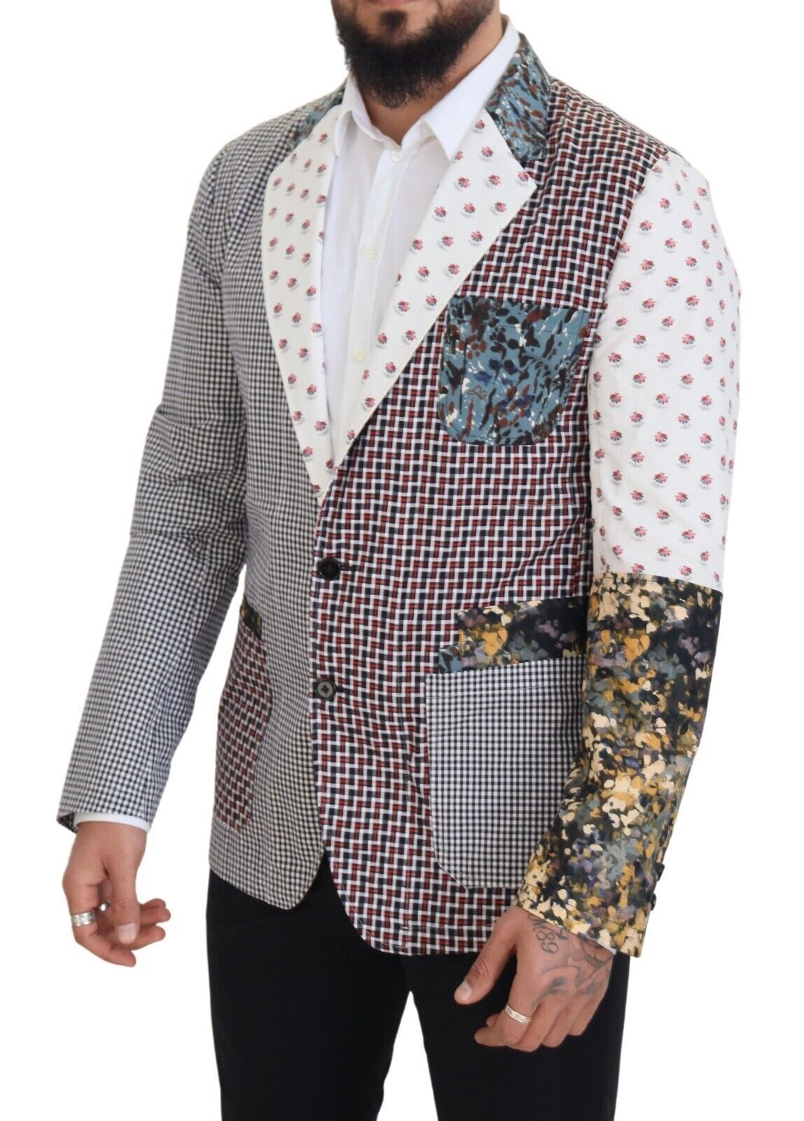 Dolce & Gabbana Multicolor Cotton Slim Fit Blazer