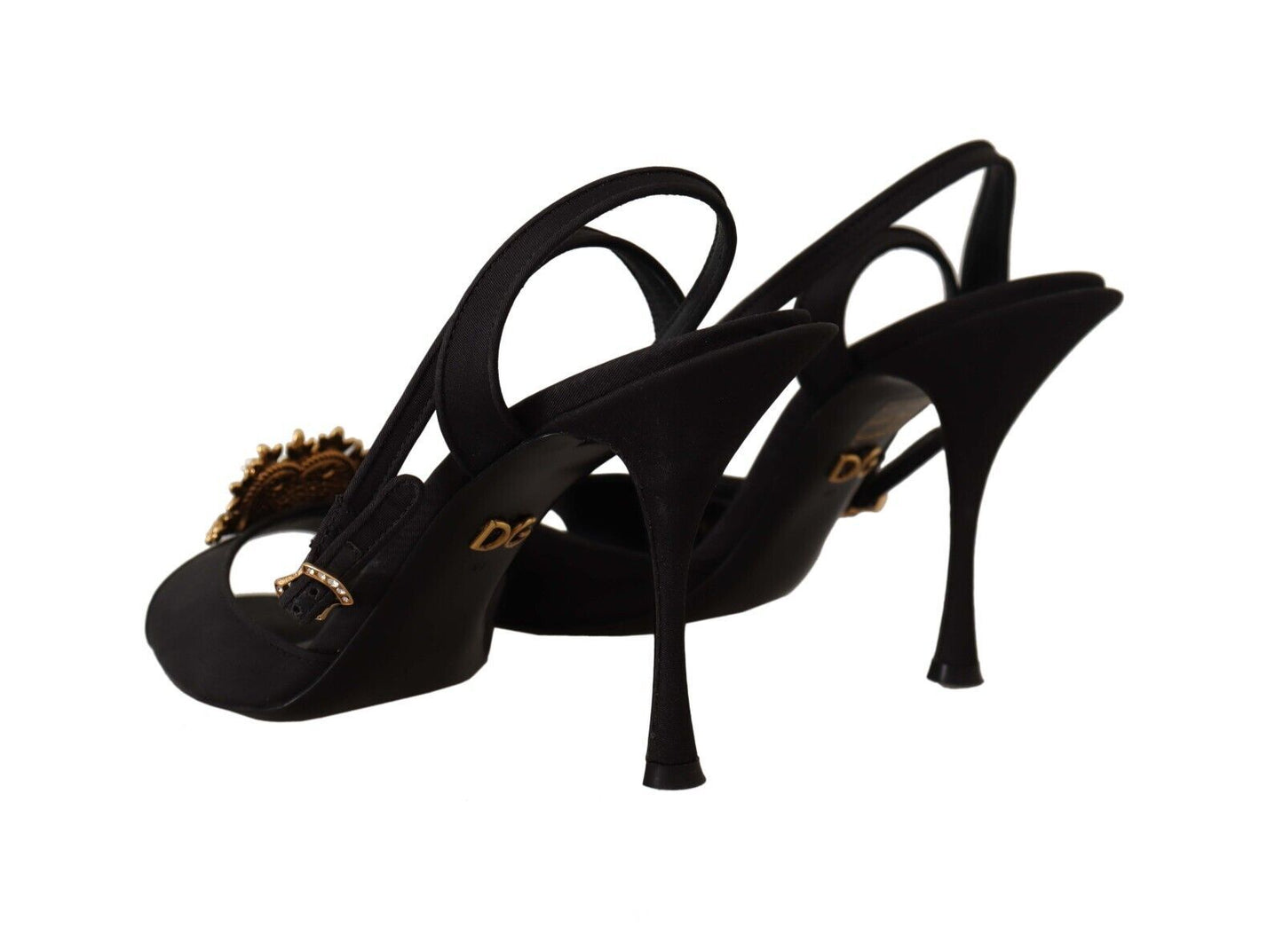 Dolce & Gabbana Elegant Silk-Leather Ankle Strap Heels