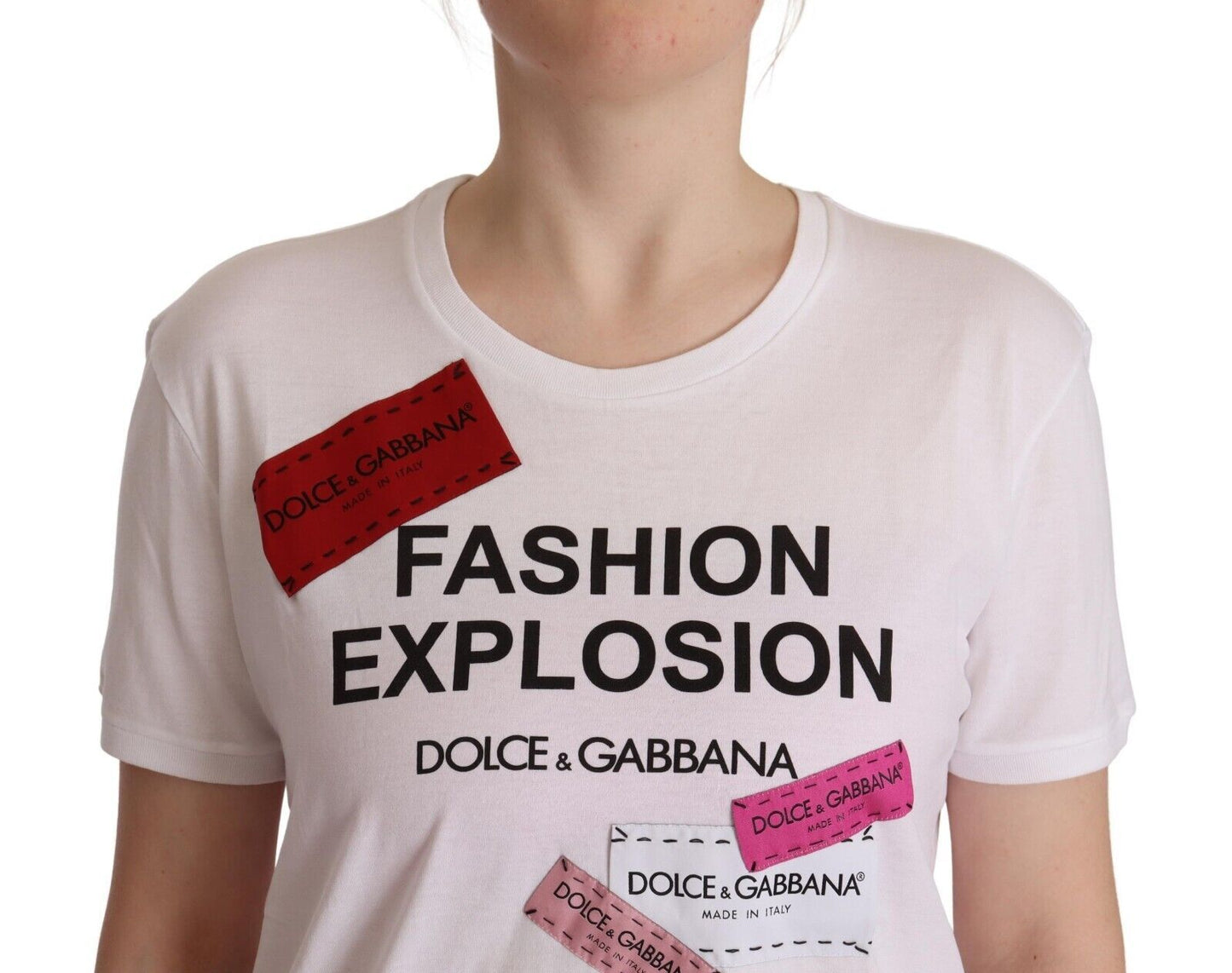 Dolce & Gabbana Chic Fashion Explosion Crew Neck Tee