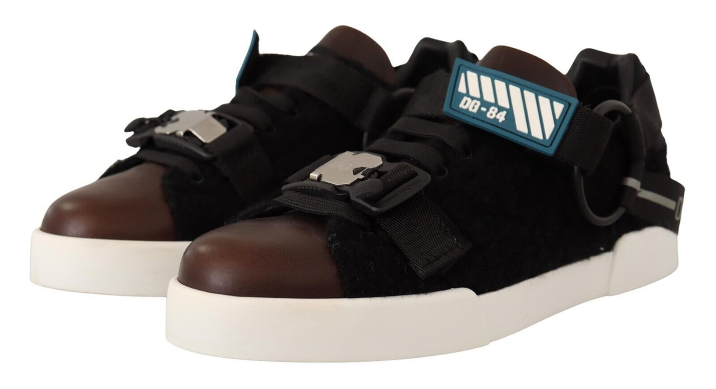 Dolce & Gabbana Elegant Shearling-Lined Leather Sneakers