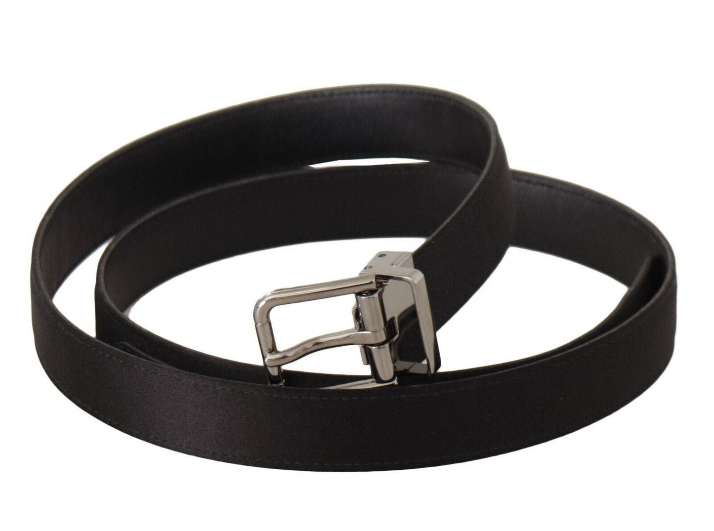 Dolce & Gabbana Elegant Black Leather Belt with Metal Buckle