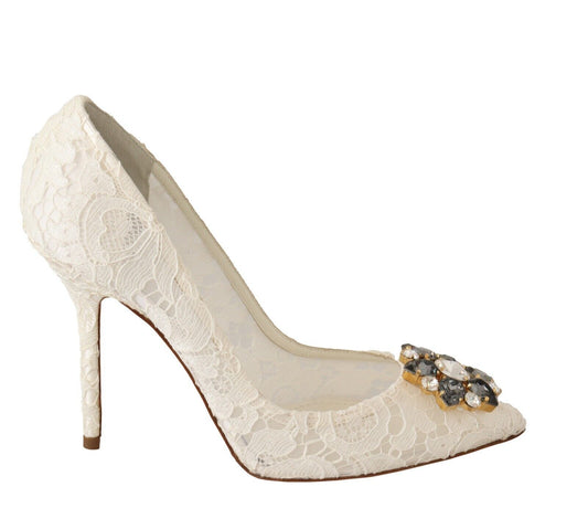 Dolce & Gabbana Elegant Embellished Lace Heels Pumps