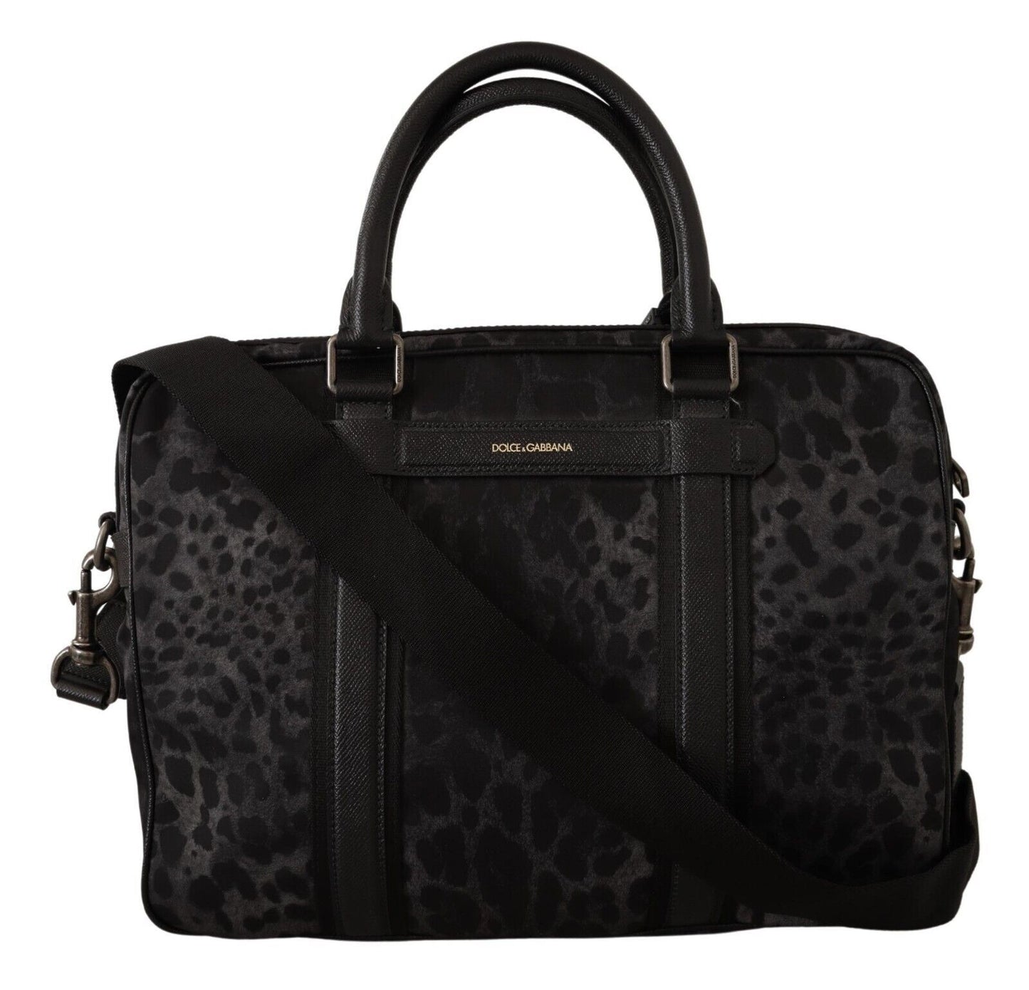 Dolce & Gabbana Sleek Leopard Messenger Laptop Bag