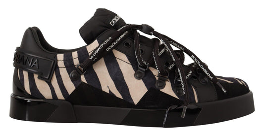 Dolce & Gabbana Zebra Suede Low Top Sneakers