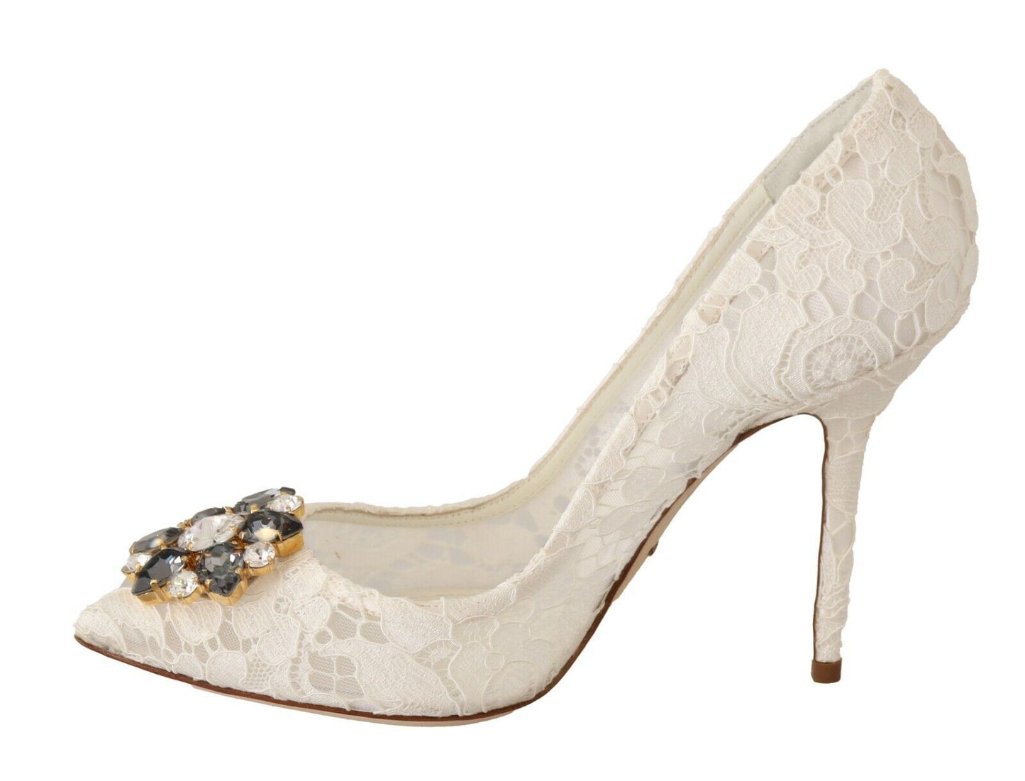 Dolce & Gabbana Elegant Embellished Lace Heels Pumps