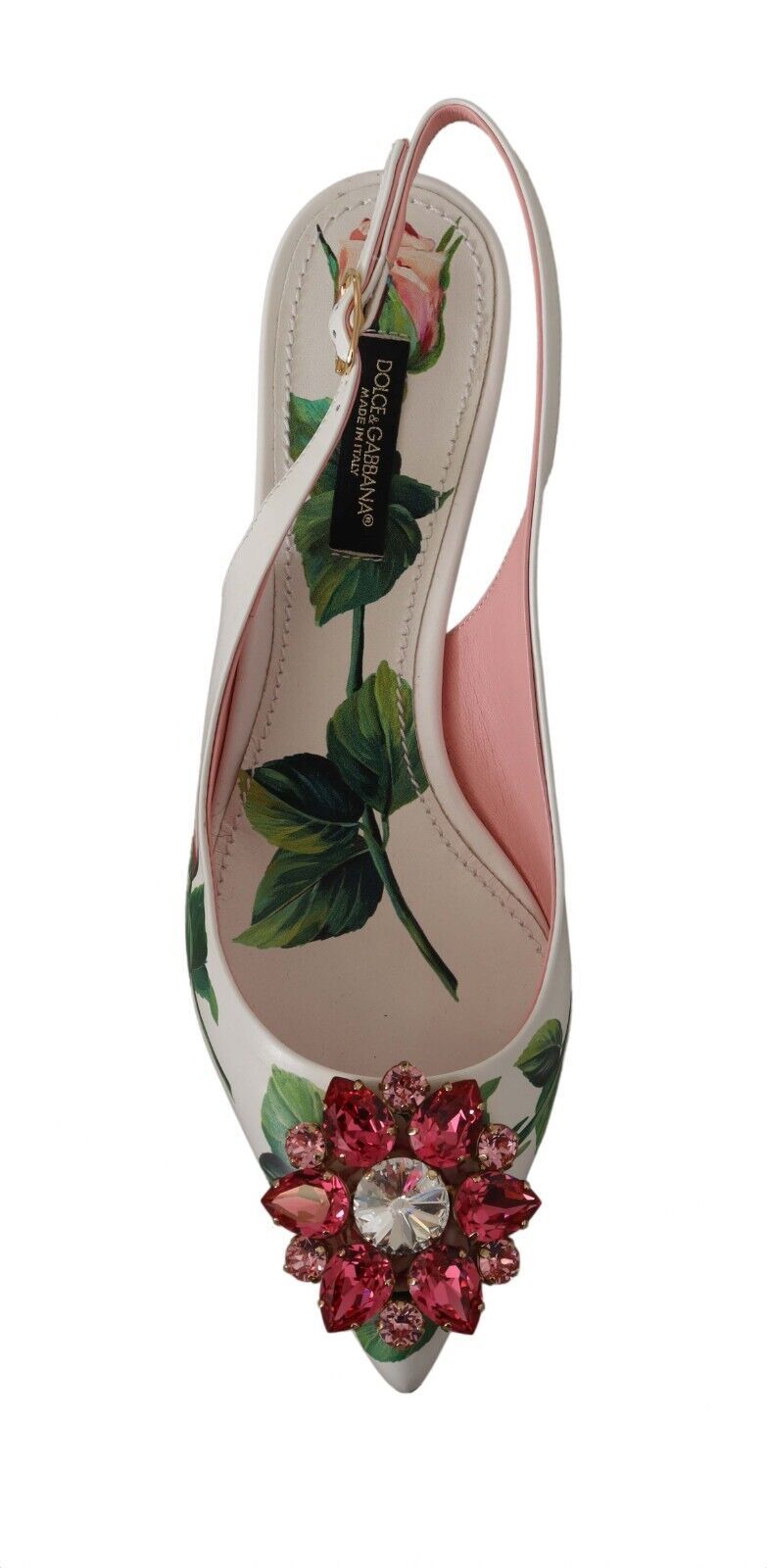 Dolce & Gabbana Ethereal Floral Embellished Slingback Heels