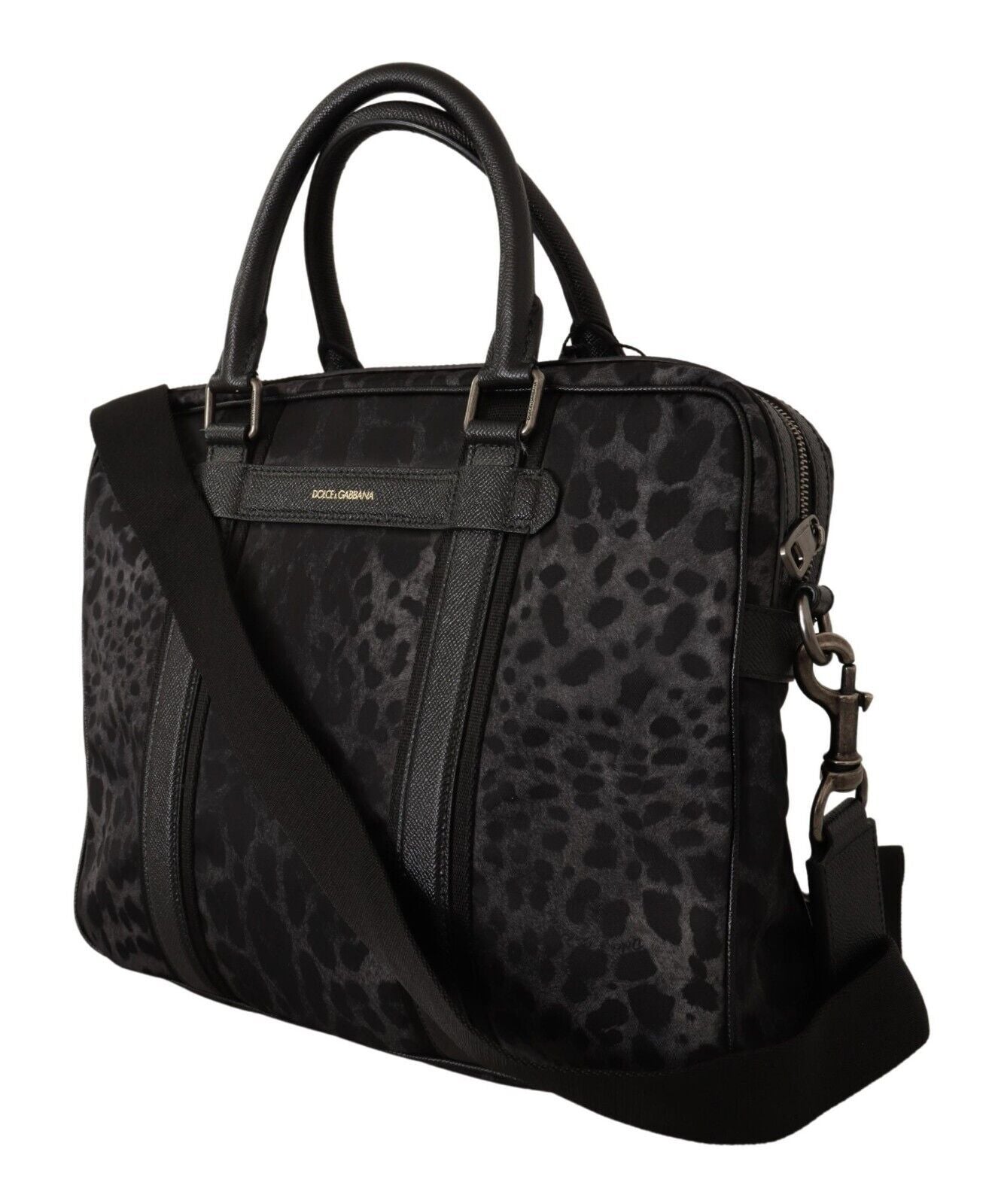 Dolce & Gabbana Sleek Leopard Messenger Laptop Bag