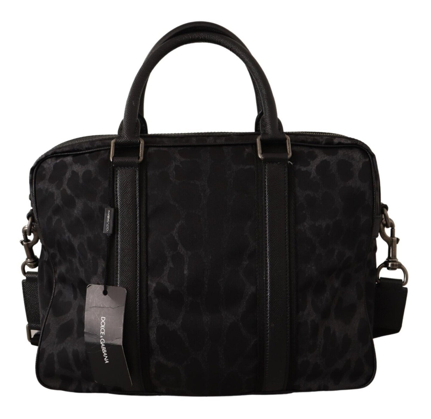 Dolce & Gabbana Sleek Leopard Messenger Laptop Bag