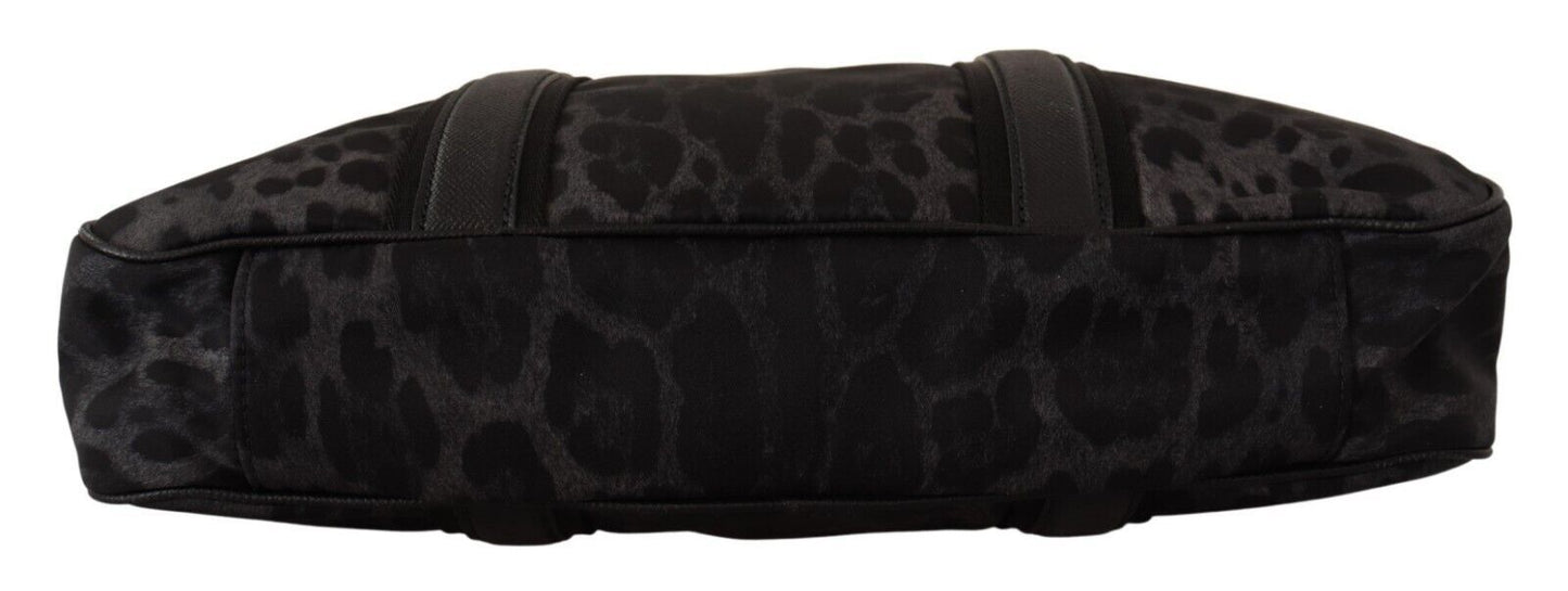 Dolce & Gabbana Sleek Leopard Messenger Laptop Bag