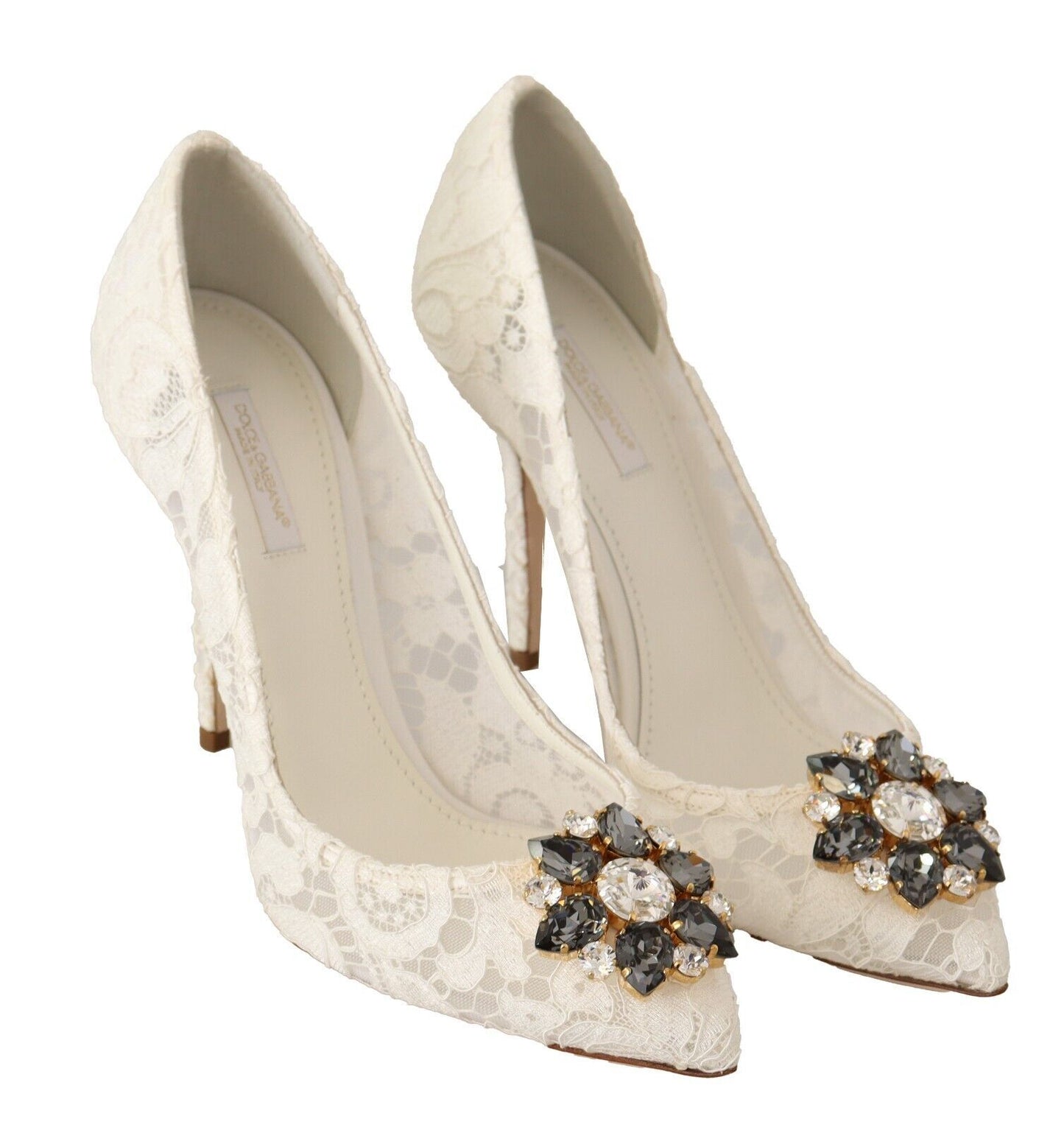 Dolce & Gabbana Elegant Embellished Lace Heels Pumps