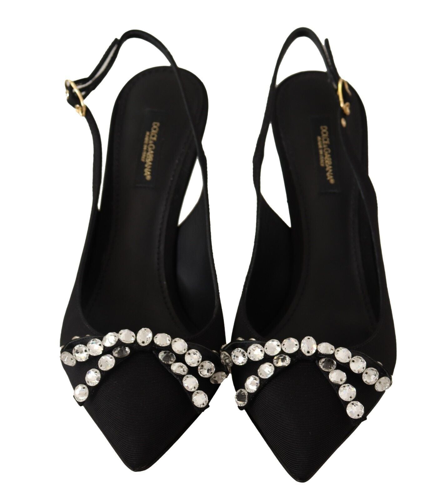 Dolce & Gabbana Glamorous Crystal-Embellished Slingback Heels