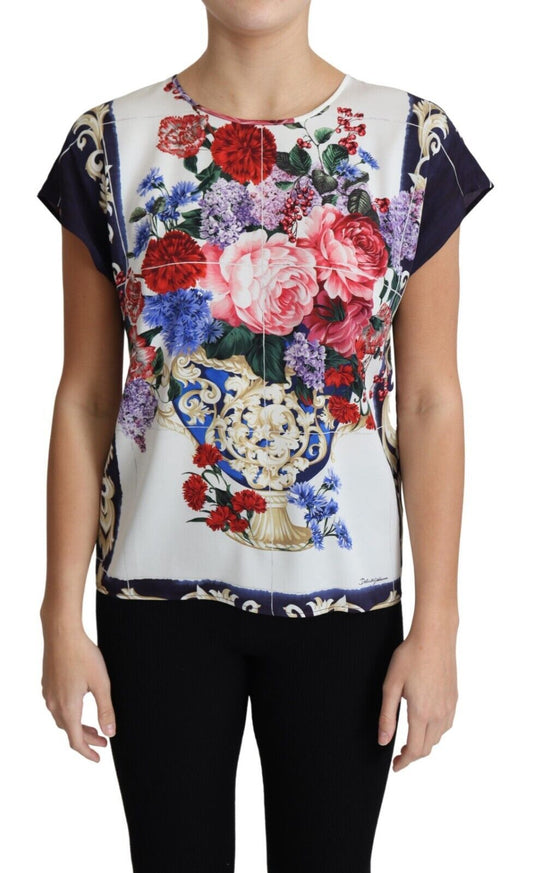 Dolce & Gabbana Elegant Silk Blend Floral Print Blouse