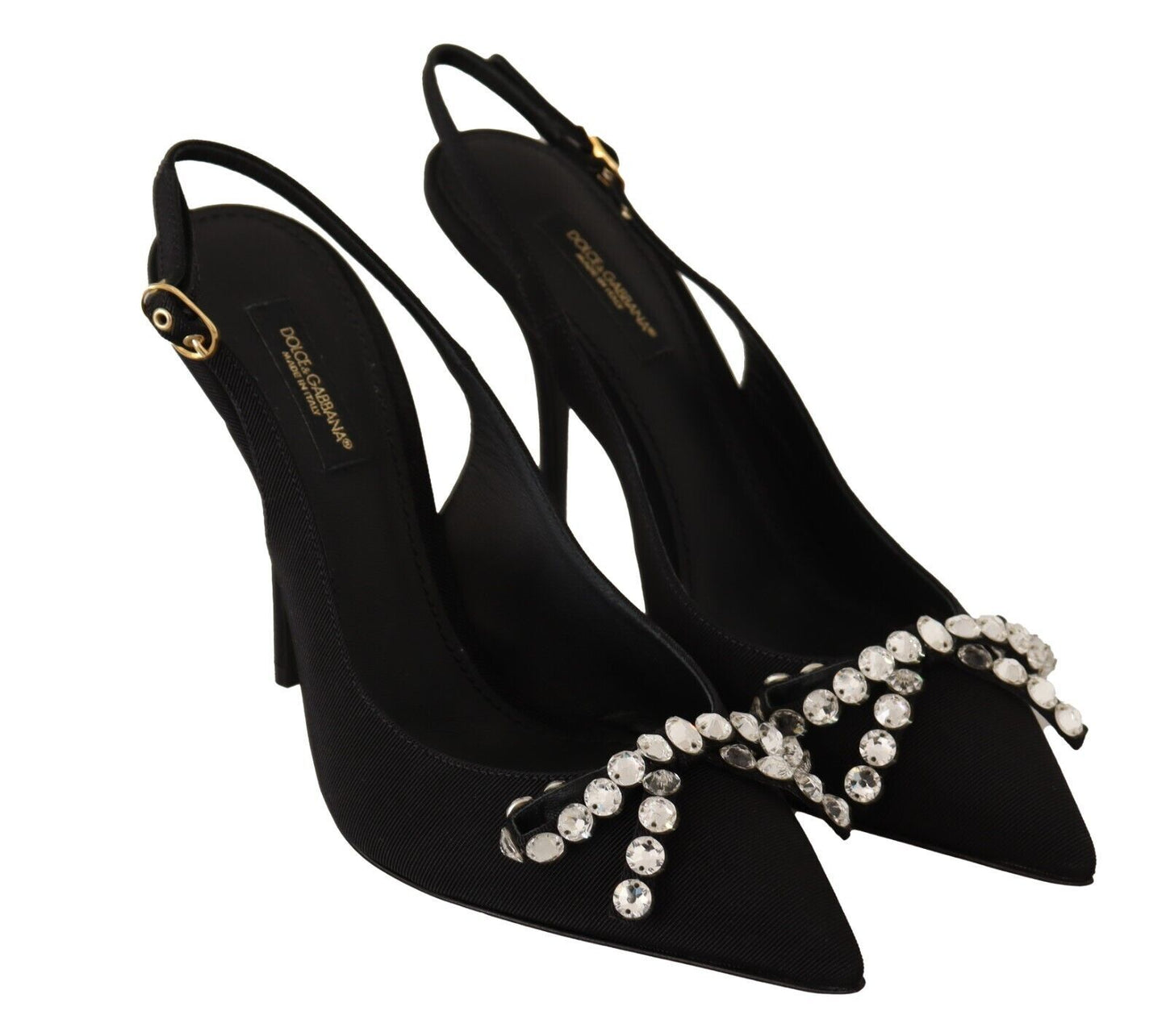 Dolce & Gabbana Glamorous Crystal-Embellished Slingback Heels