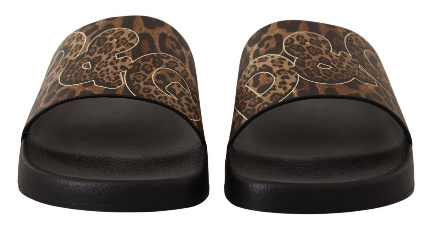 Dolce & Gabbana Elegant Leopard Print Flat Sandals