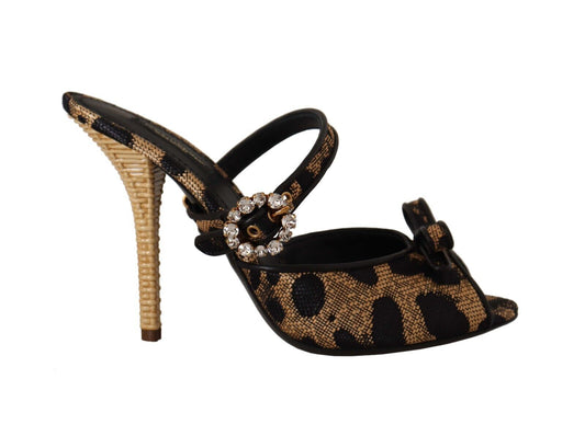 Dolce & Gabbana Crystal-Embellished Leopard Print Heels