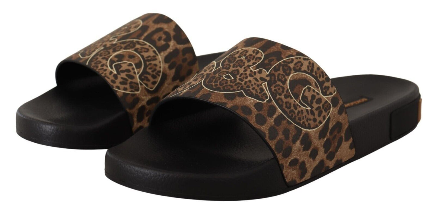 Dolce & Gabbana Elegant Leopard Print Flat Sandals