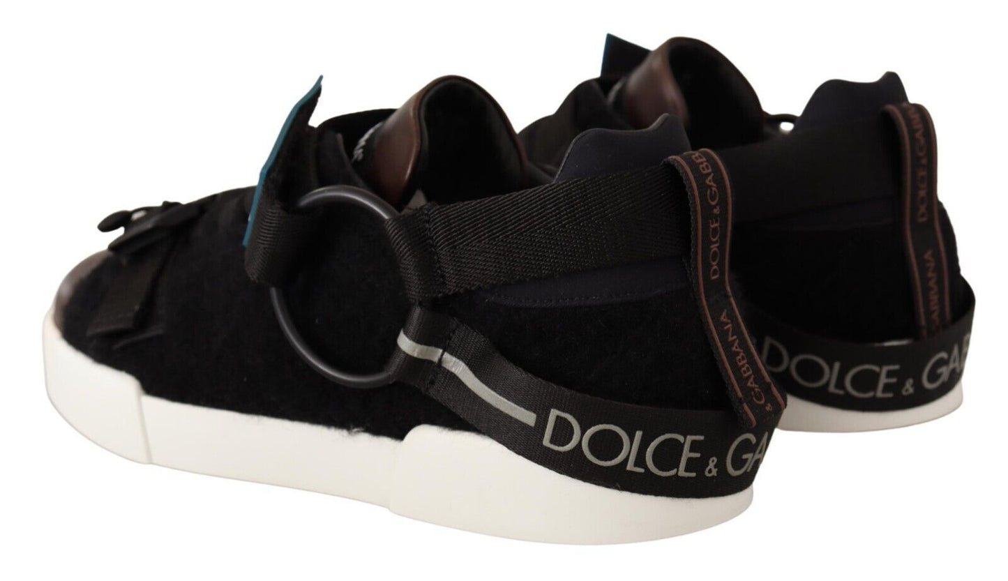 Dolce & Gabbana Elegant Shearling-Lined Leather Sneakers