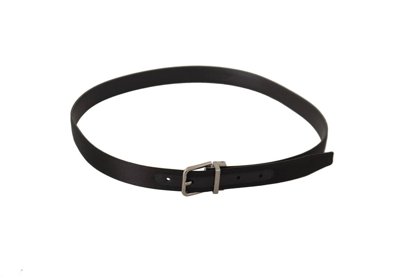 Dolce & Gabbana Elegant Black Leather Belt with Metal Buckle