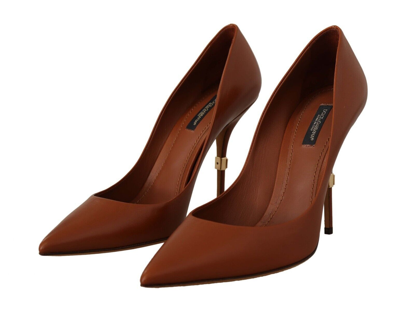 Dolce & Gabbana Elegant Leather Pumps in Rich Brown Hue