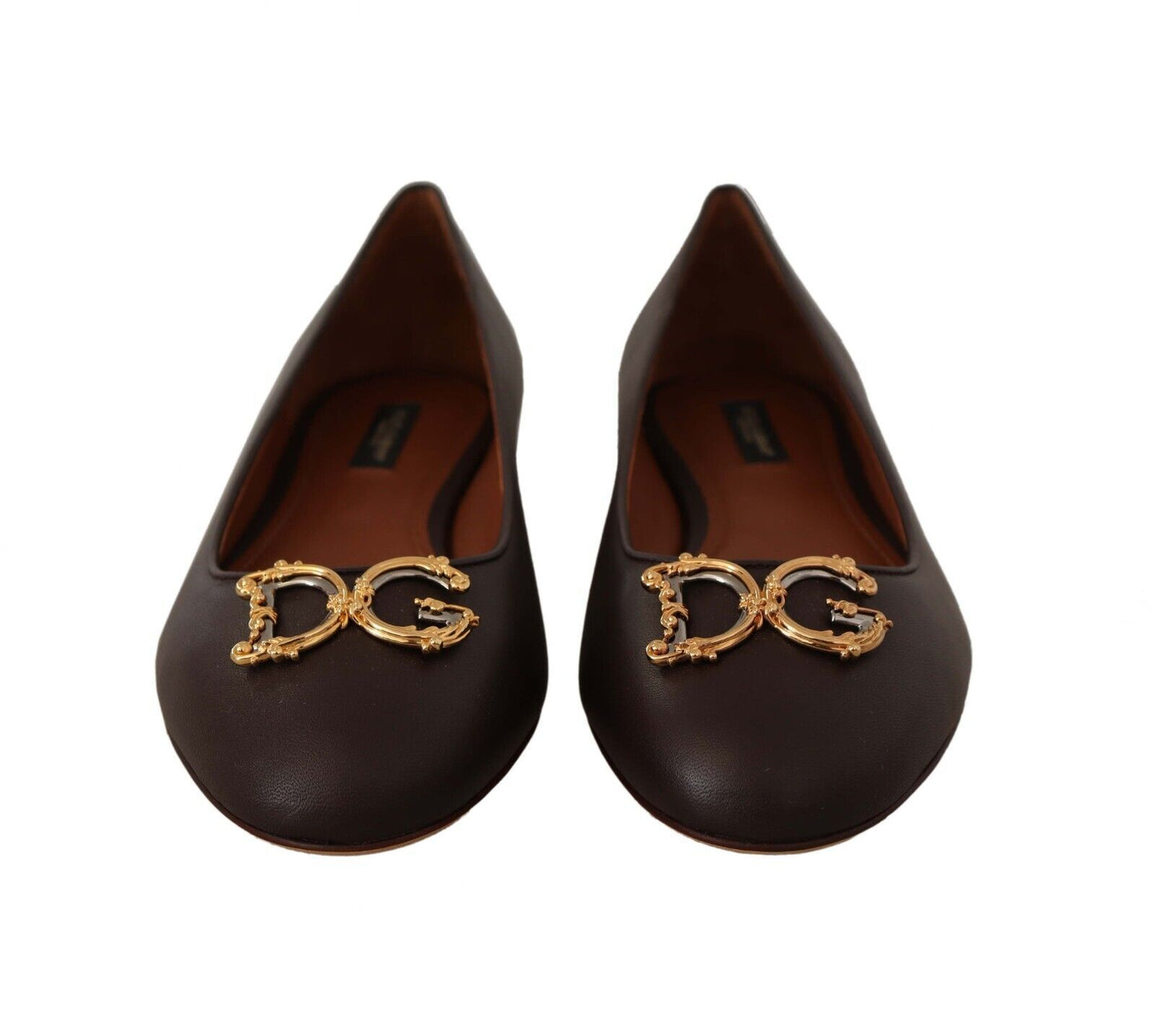 Dolce & Gabbana Elegant Leather Loafer Flats in Brown