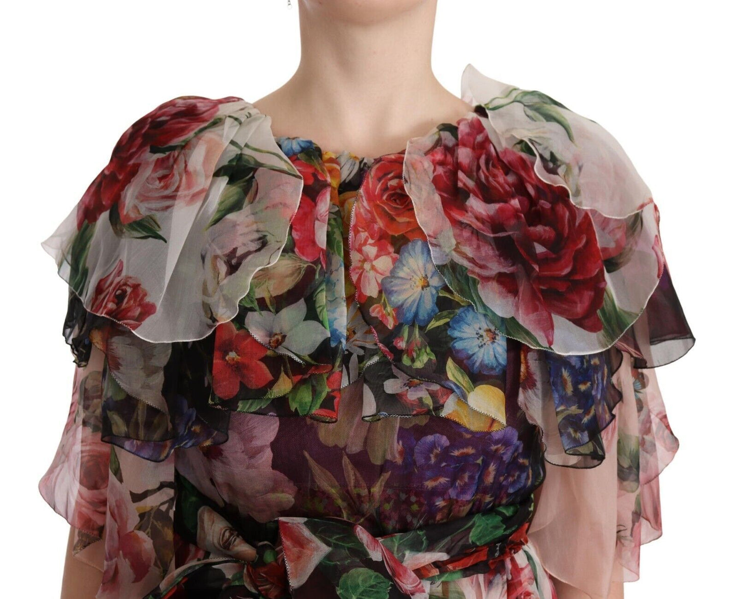 Dolce & Gabbana Elegant Silk Floral Maxi Dress