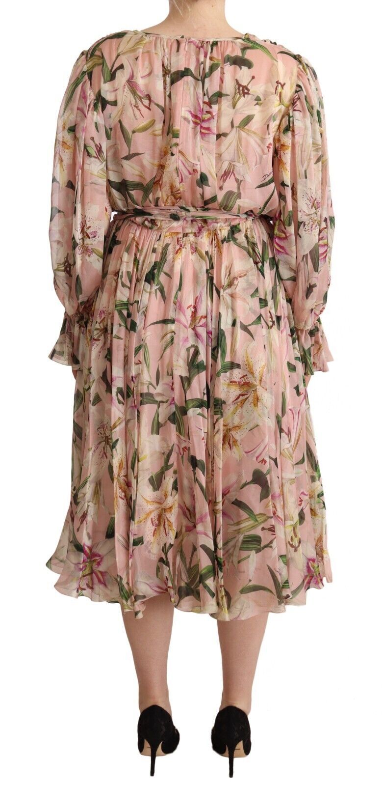 Dolce & Gabbana Elegant Floral Silk Midi Dress