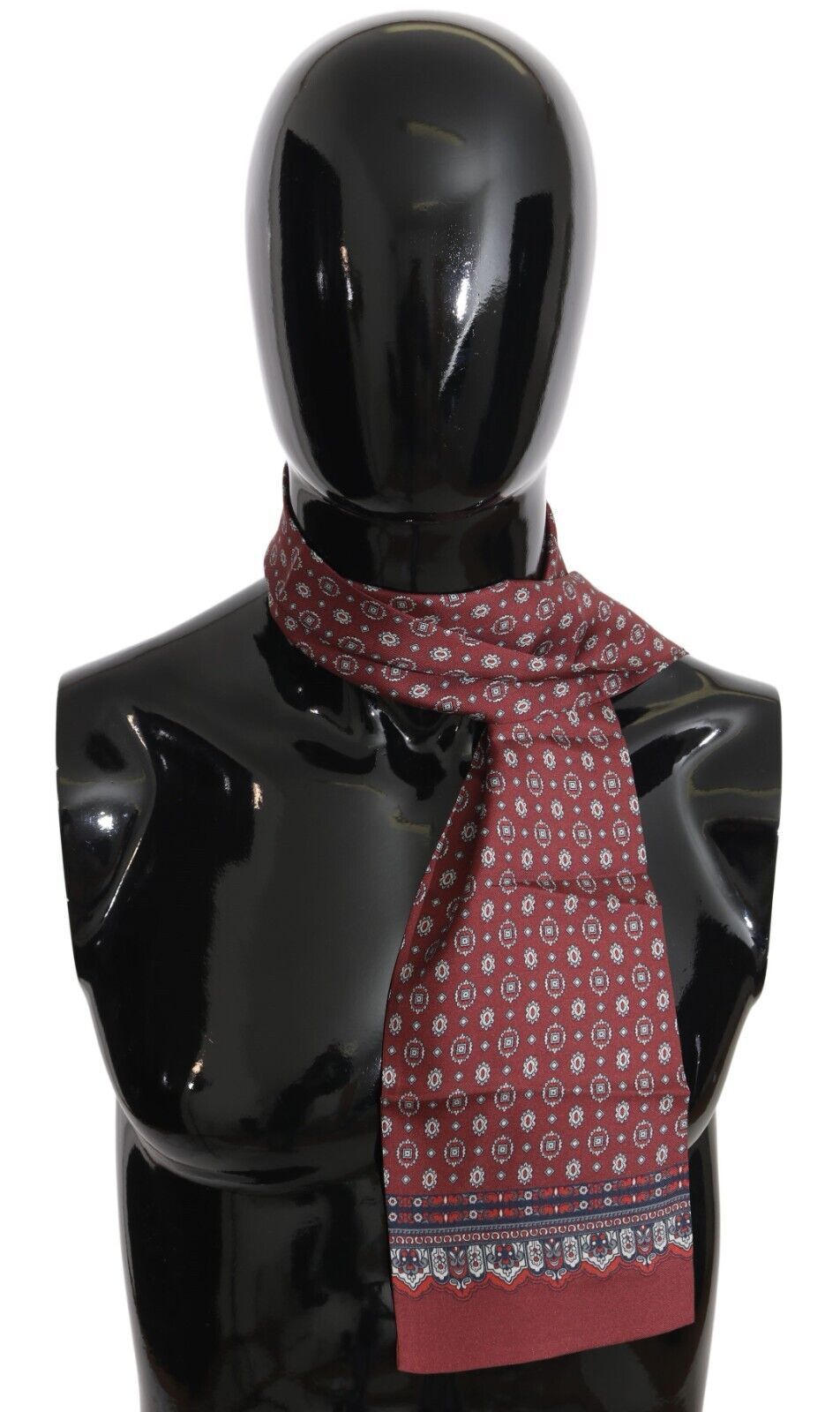 Dolce & Gabbana Elegant Maroon Silk Scarf for Men