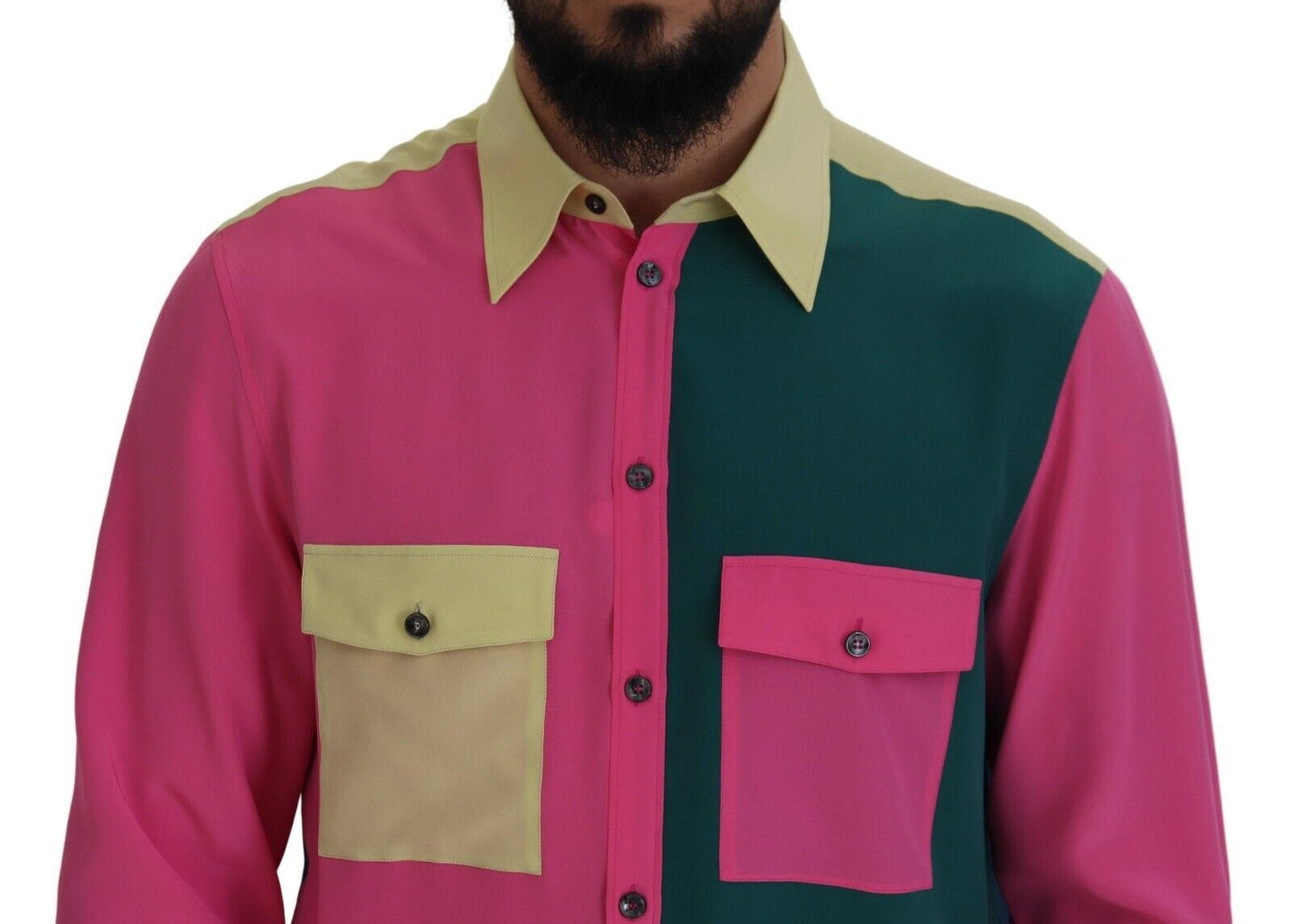 Dolce & Gabbana Elegant Multicolor Silk Button-Down Shirt