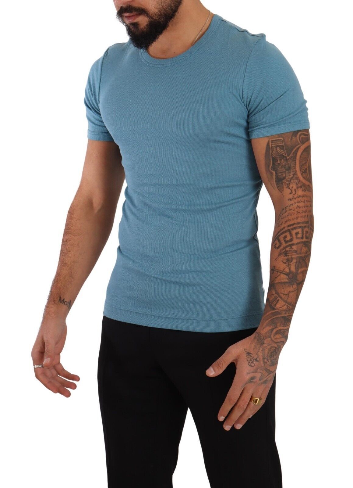 Dolce & Gabbana Elegant Blue Cotton Blend Round Neck Tee