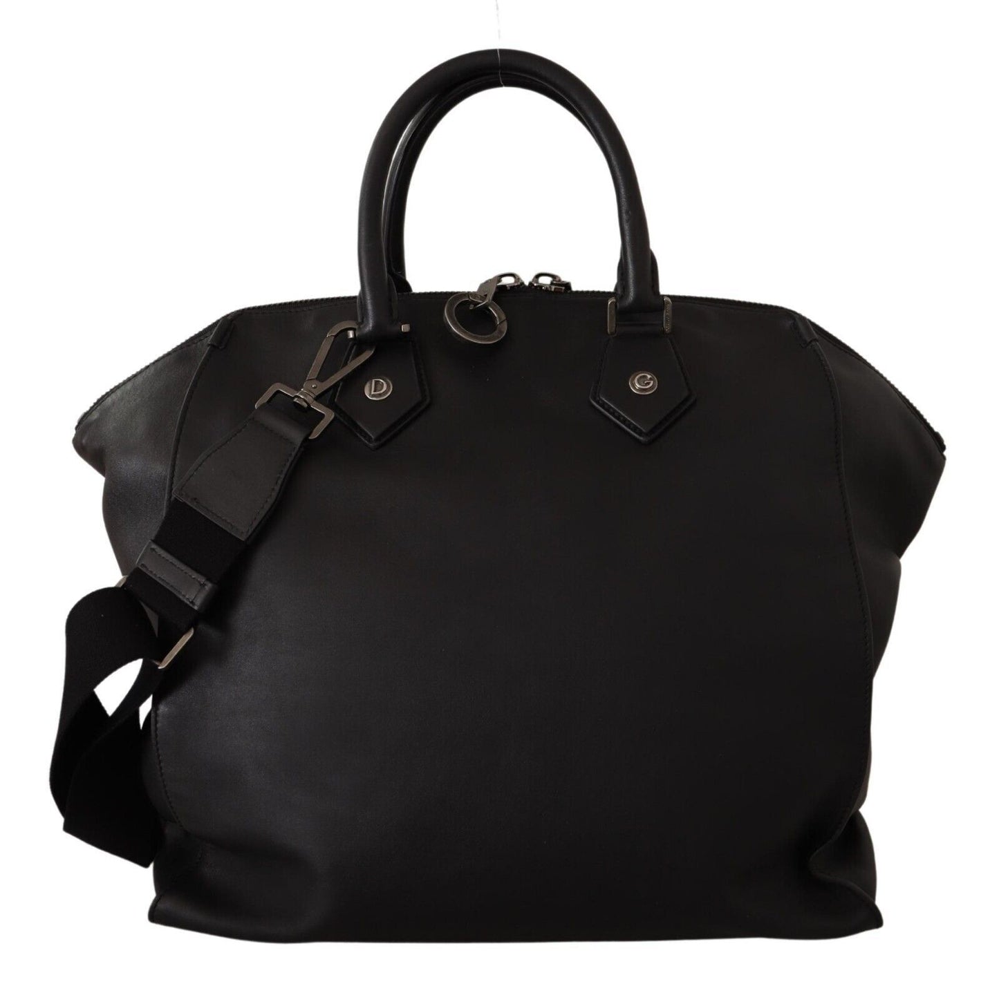 Dolce & Gabbana Elegant Black Leather Messenger Bag