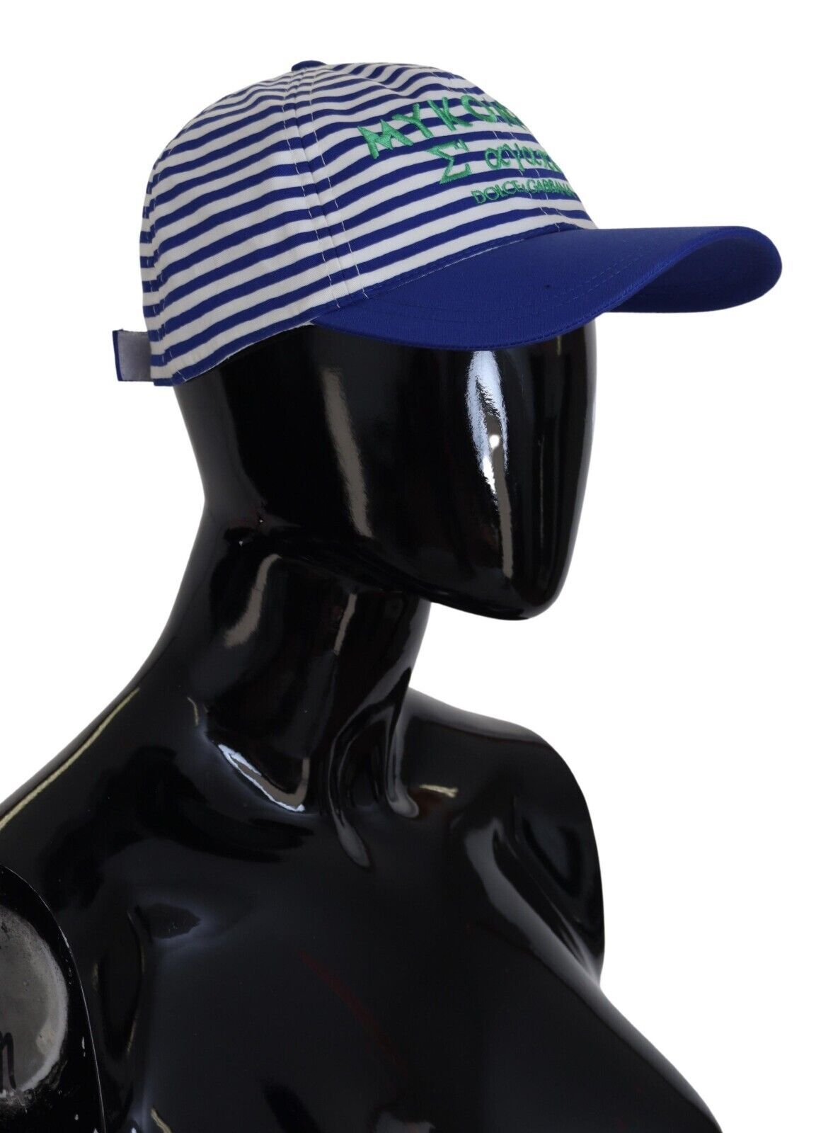 Dolce & Gabbana Elegant Striped Baseball Hat in Blue & White