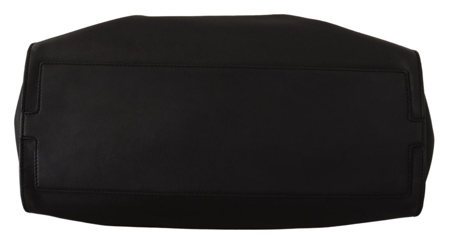 Dolce & Gabbana Elegant Black Leather Messenger Bag