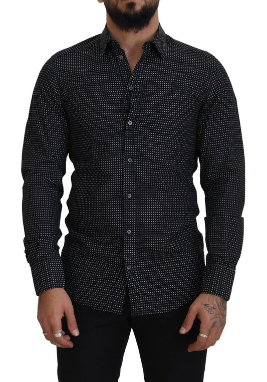 Dolce & Gabbana Elegant Polka Dot Cotton Dress Shirt