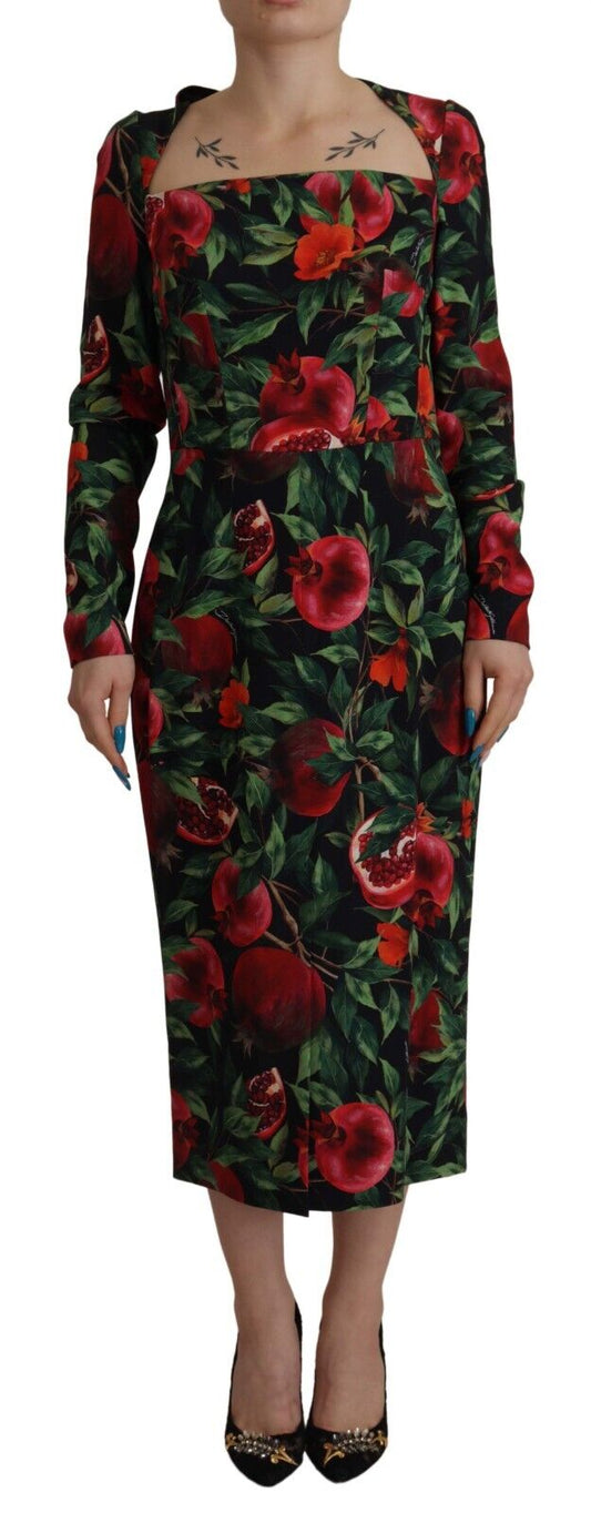 Dolce & Gabbana Floral Sheath Midi Elegance Dress