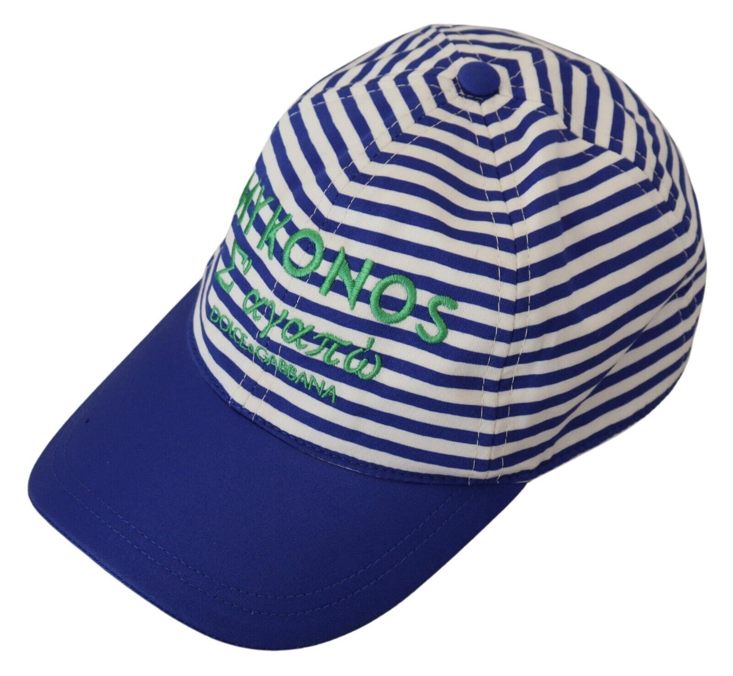 Dolce & Gabbana Elegant Striped Baseball Hat in Blue & White