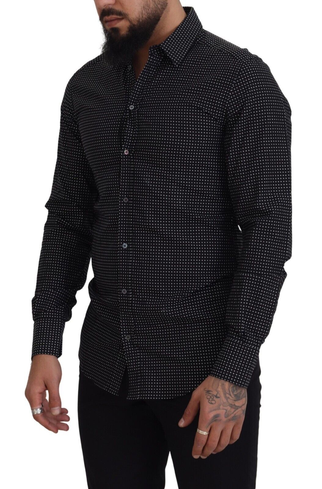 Dolce & Gabbana Elegant Polka Dot Cotton Dress Shirt