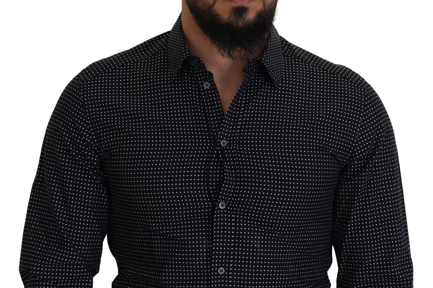 Dolce & Gabbana Elegant Polka Dot Cotton Dress Shirt