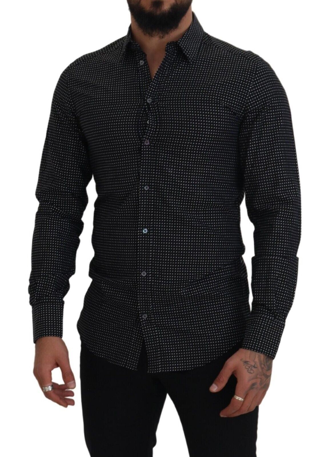 Dolce & Gabbana Elegant Polka Dot Cotton Dress Shirt