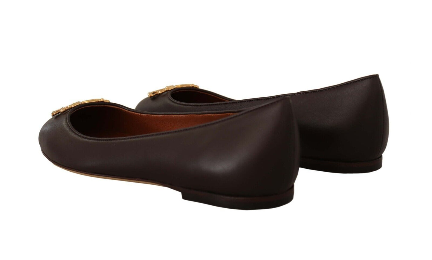 Dolce & Gabbana Elegant Leather Loafer Flats in Brown