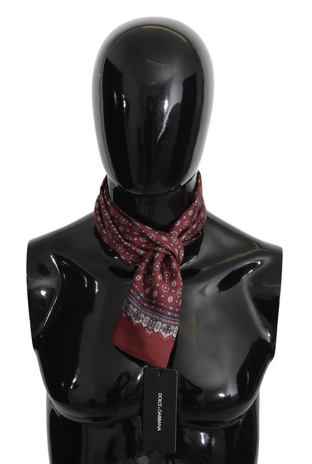 Dolce & Gabbana Elegant Maroon Silk Scarf for Men