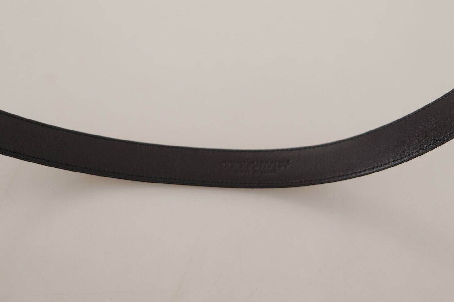 Dolce & Gabbana Elegant Black Leather Belt with Metal Buckle